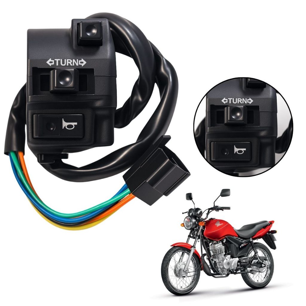 Punho Chave De Luz Seta Cg 125 Fan Ks 2005 2006 2007 2008 8 Fios em Oferta na Shopee