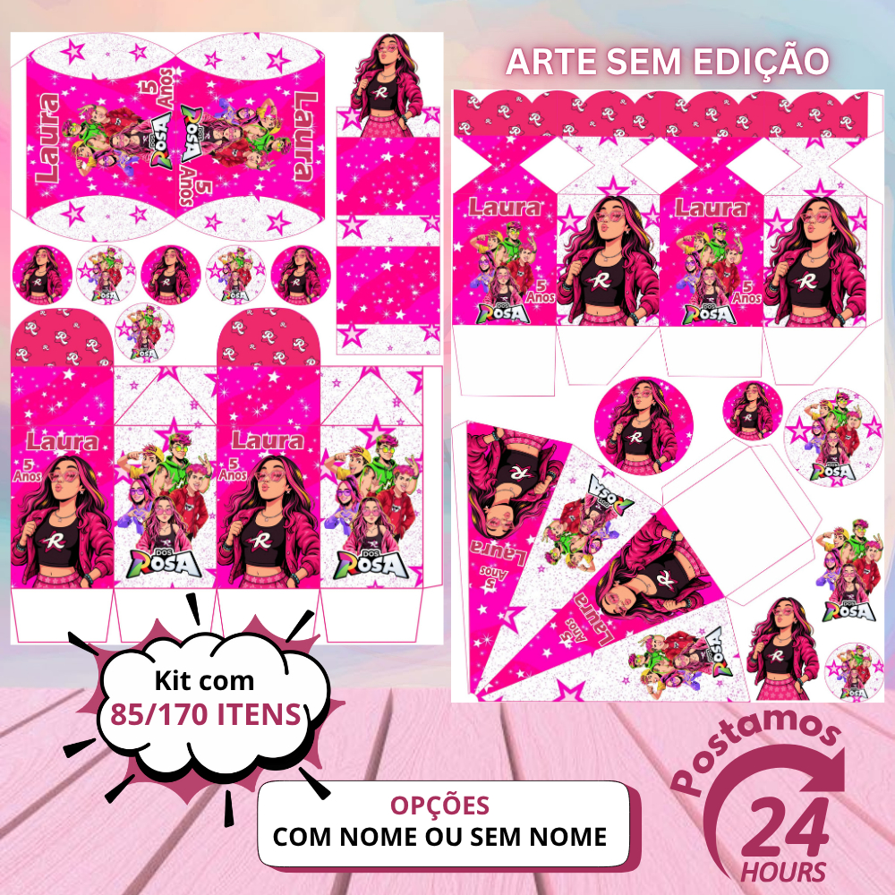 Kit com 170/85 itens tema: Emilly Vick lembrancinhas personalizadas sem/com NOME - Envio 24H em Oferta na Shopee