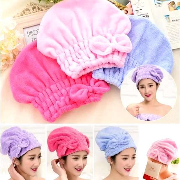 Kit 3/6/12Touca para seca cabelo Mágica Touca de Banho Absorvente Toalha de Microfibra em Oferta na Shopee
