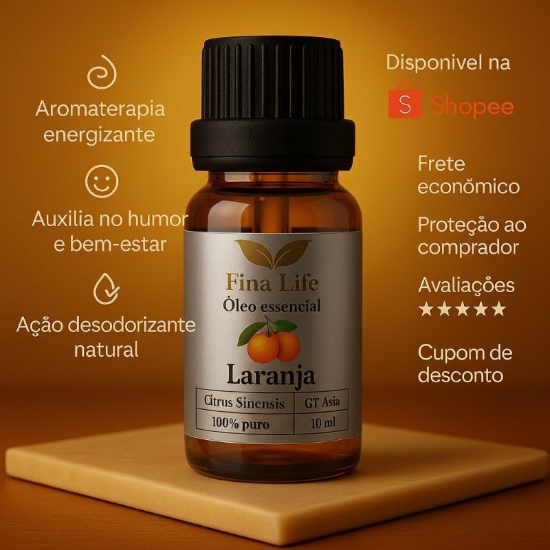 Oleo essencial laranja doce  fina life 10ml - Relaxante - Humor