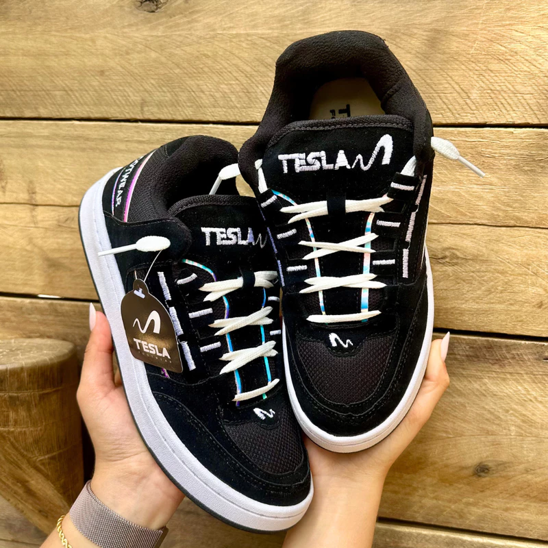 Tênis Tesla Coil Casual Esportivo Black White — foto 6
