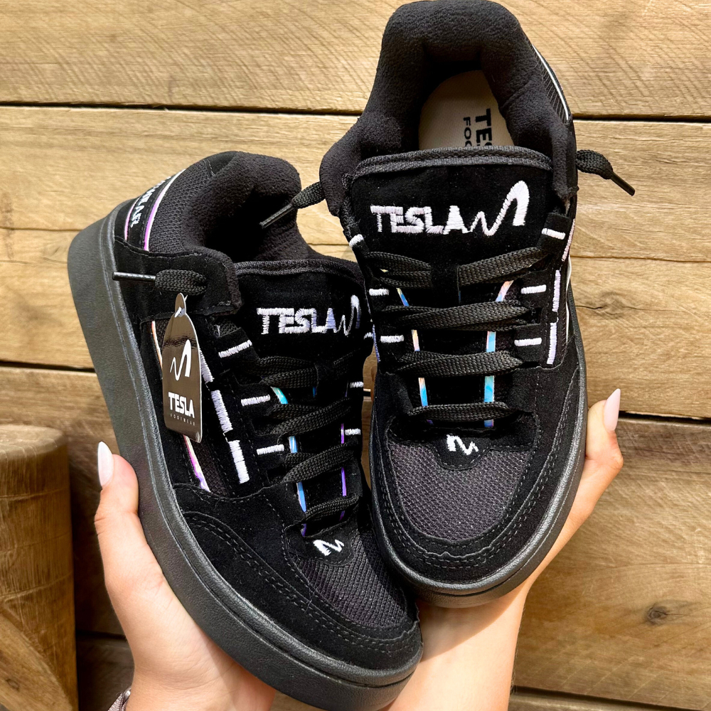 Tênis Masculino Casual Esportivo Tesla Coil em Couro — foto 8