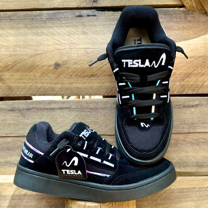 Tênis Tesla Coil Casual Esportivo Black White — foto 3