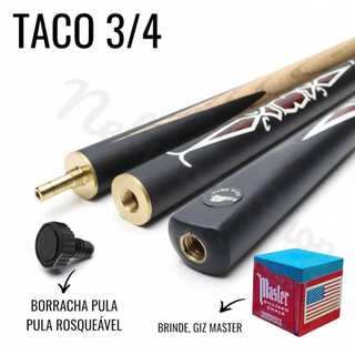 Taco 3/4 Taco de sinuca Taco de bilha Totó Jogo de sinuca + Giz master