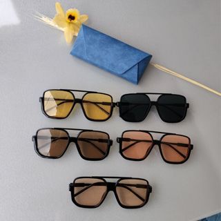 Óculos De Sol Feminino meia armação Quadrada Plasticl tendência Verão 2025 em Oferta na Shopee
