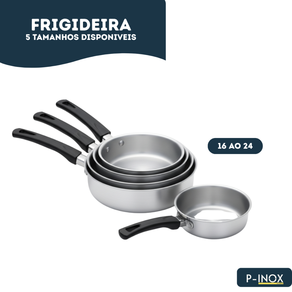 Imagem Frigideira Para Cozinha de Alumínio Premium Polido