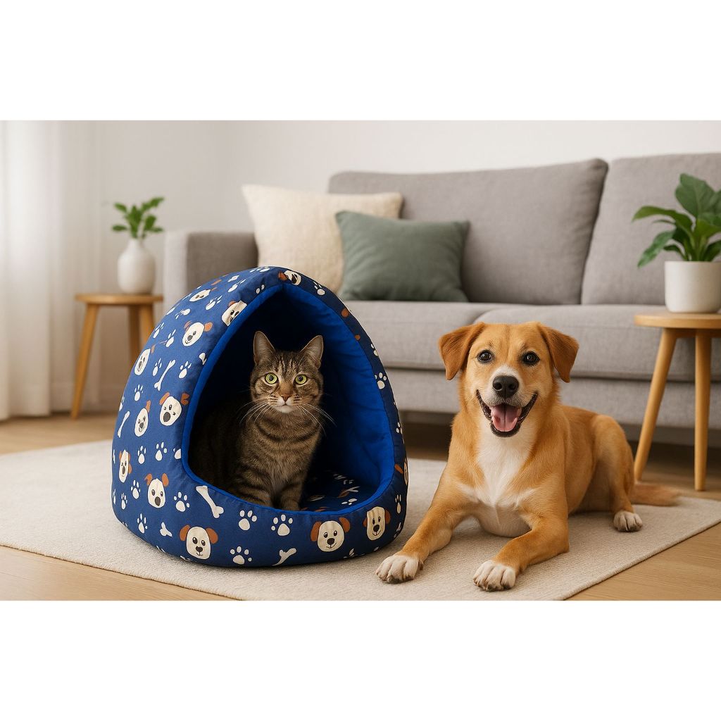 Caminha Pet Cama Iglu Toca Cama Gato Cachorro Confortável Lavável Frio Calor Cão (Oxford) em Oferta na Shopee