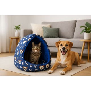 Caminha Pet Cama Iglu Toca Cama Gato Cachorro Confortável Lavável Frio Calor Cão (Oxford) em Oferta na Shopee