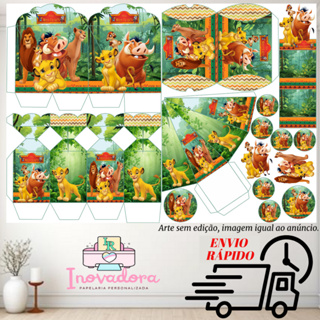 Kit com 75/150 itens lembrancinhas TEMA REI LEÃO (COM/SEM NOME) - Envio Rápido em Oferta na Shopee