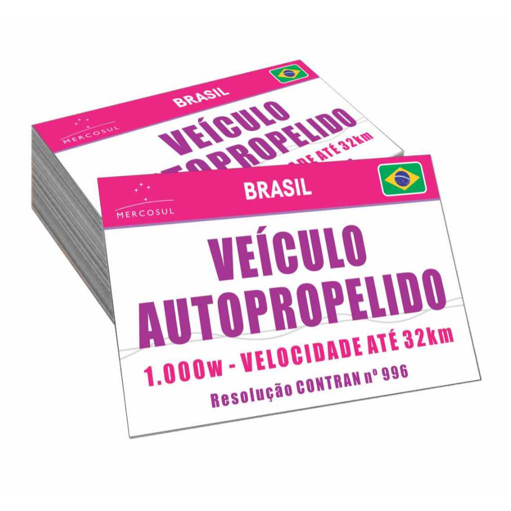 placa scooter moto elétrica bicicleta elétrica pvc reforçado 17x12cm - 1.000w pink style em Oferta na Shopee