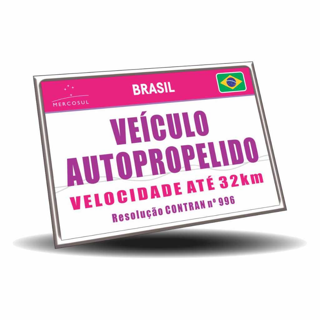 placa scooter moto elétrica bicicleta elétrica pvc reforçado 17x12cm - pink free style em Oferta na Shopee