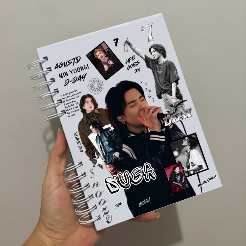 Caderno Personalizado A5 Suga BTS com 100 folhas Decoradas Capa Dura Yoongi Agust D em Oferta na Shopee