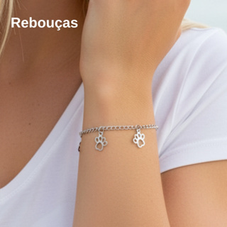 Rebouças Store Pulseira Feminina Pata Patinha Aço Inoxidável em Oferta na Shopee