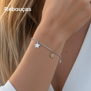 Rebouças Store Pulseira Feminina Estrelas Estrelinhas Aço Inoxidável em Oferta na Shopee