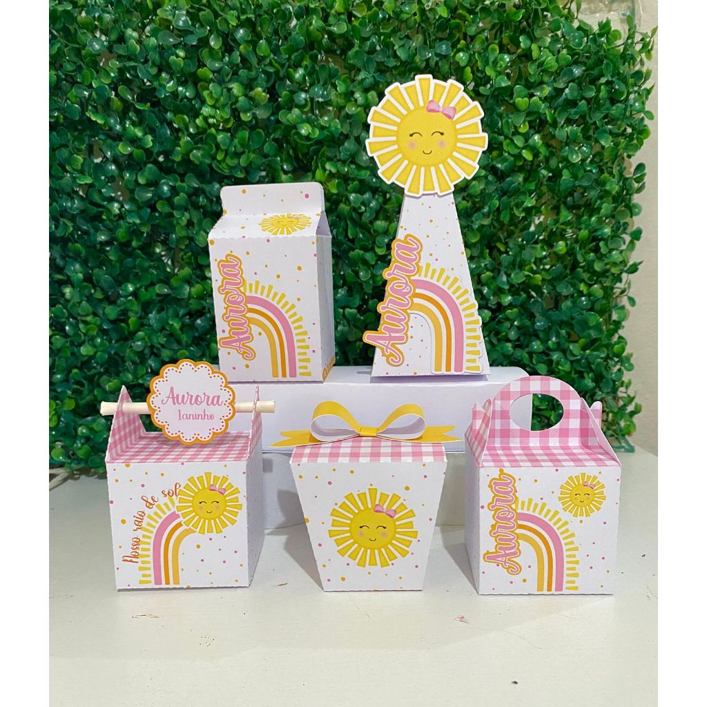 Kit Festa PEGUE E MONTE Primeira Volta ao Sol | Lembrancinha | Aniversário | Caixinhas Personalizadas