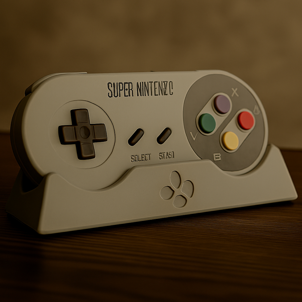 Suporte para Controle Super Famicom | Display Retro Gamer 3D | Organizador SNES