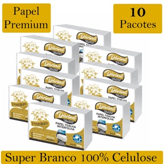 Papel Toalha Interfolha Divino Premium Super Branco 100% Celulose Para Secar As Mãos Banheiro 10,000 Folha Interfolhado em Oferta na Shopee