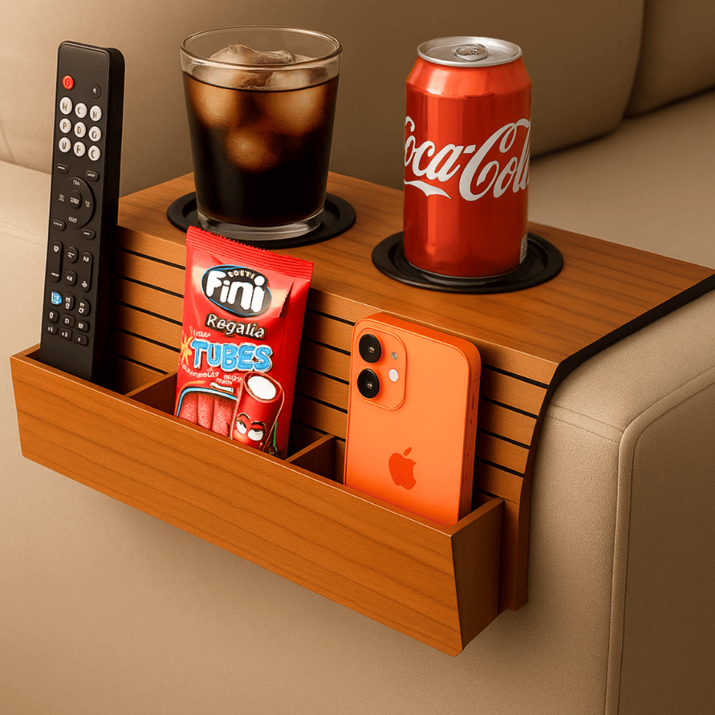 porta copo sofa madeira flexivel premium em Oferta na Shopee