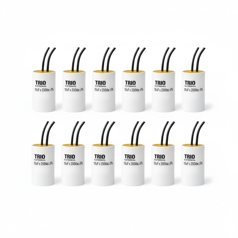 kit 10 Capacitor 10uf 250 2 fios Ventilador Teto 127V (K-12-12)