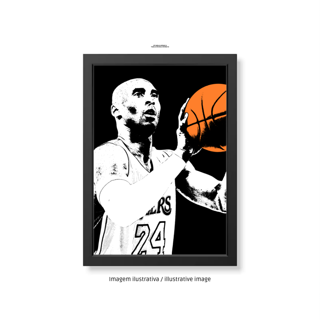 Quadro decorativo Pôster Kobe Bryant NBA Basquete A4