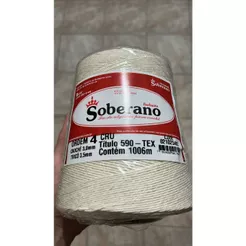 Barbante Soberano Cru 700g – Opções 4, 6 e 8 Fios | 85% Algodão Macio e Durável
