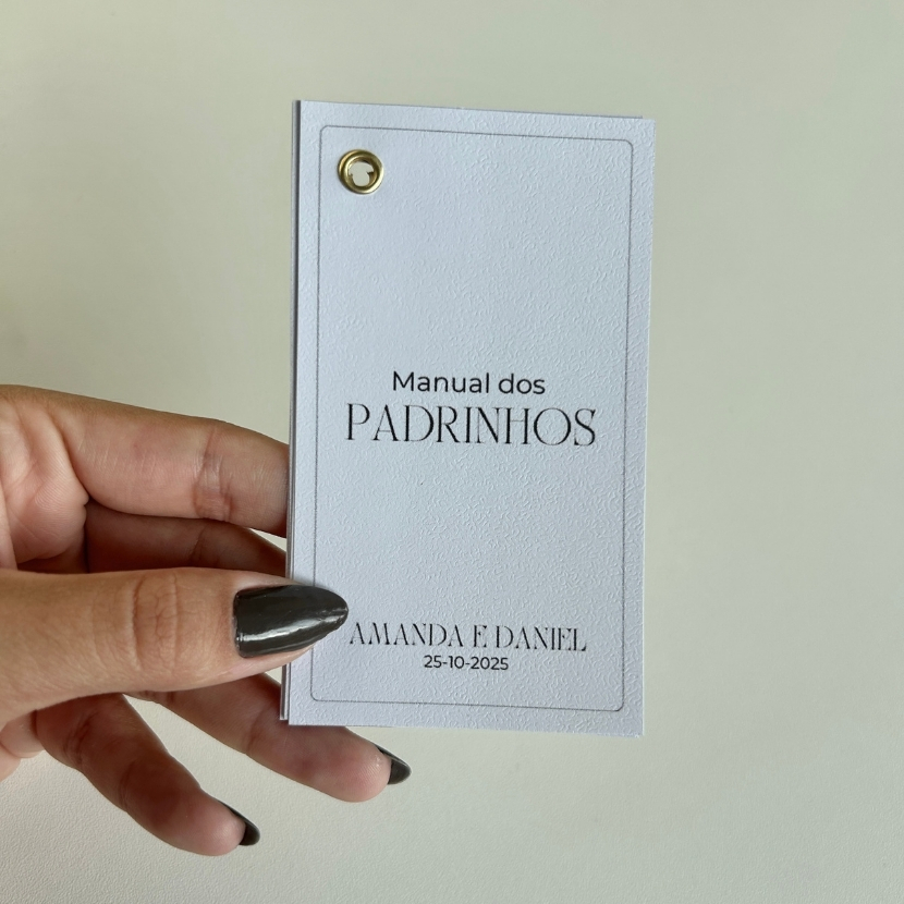 Manual dos Padrinhos Casamento Minimalista com Ilhós em Oferta na Shopee