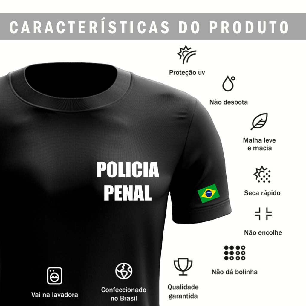 Camiseta  Uniforme Profissional Empresa Policia Penal Fardamento Farda Camisa Logo