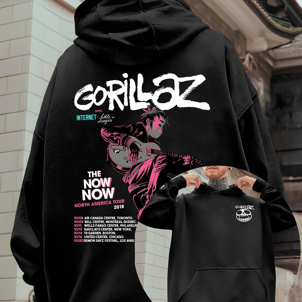 Moletom Gorillaz Unissex Básica The Now Now Tour Damon Jamie Remi Rock Banda em Oferta na Shopee