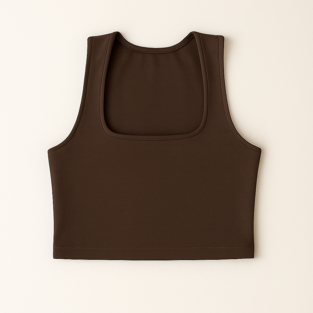 Cropped Com Forro Decote Quadrado Feminino