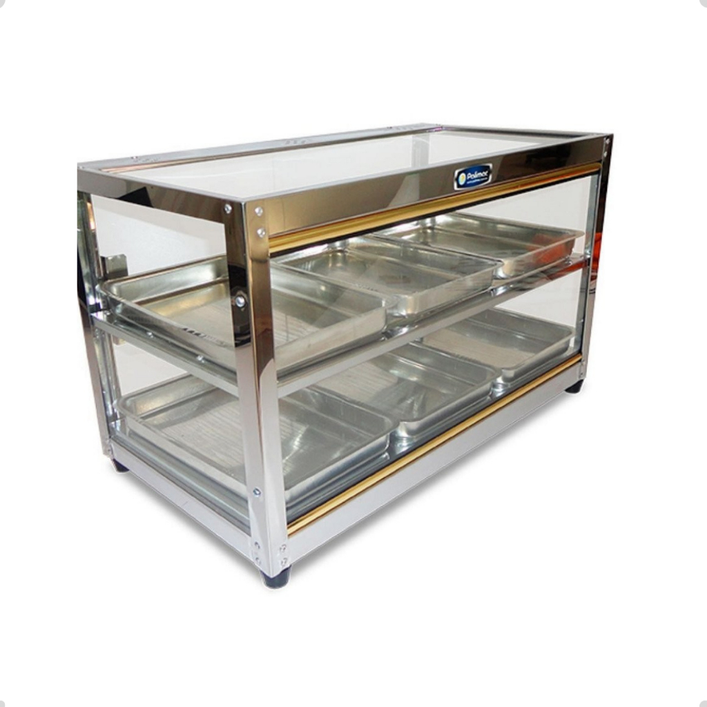 Estufa Polimac 6 Bandejas Vidro Reto Dupla para Salgados 220V Aço Inox Para Padarias Restaurantes