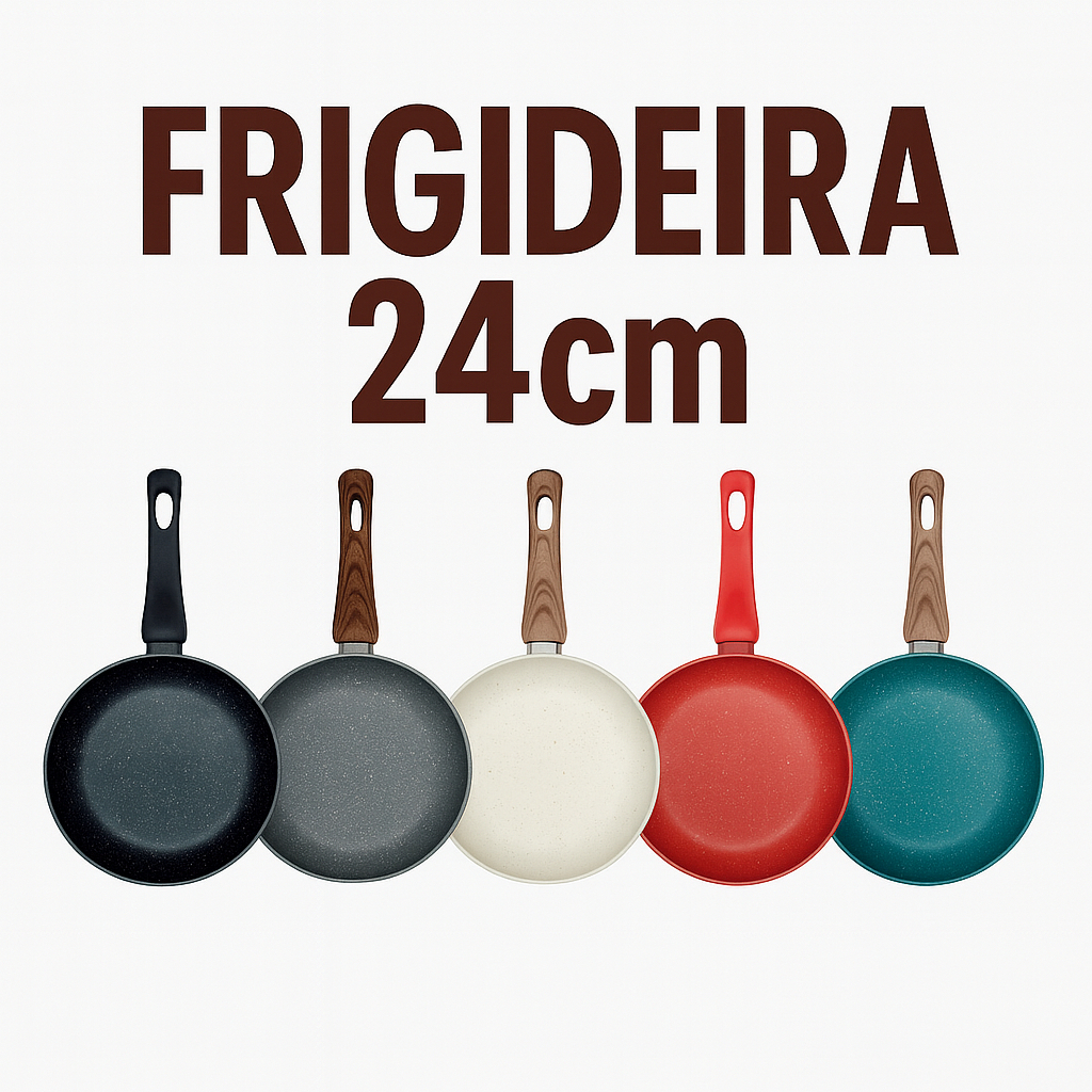 Imagem Frigideira Cerâmica 24 CM Sem Óleo Cozinha Fit Indução Gás Cooktop