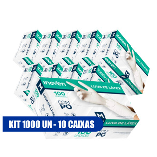 Luva Látex Com Pó Branca Descartável 1000un Inoven Kit em Oferta na Shopee