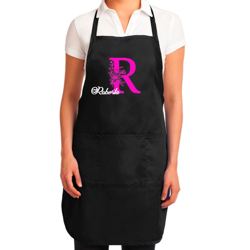 Avental Personalizado com a Letra Inicial do seu Nome, salão de beleza, manicures, cabeleireiras