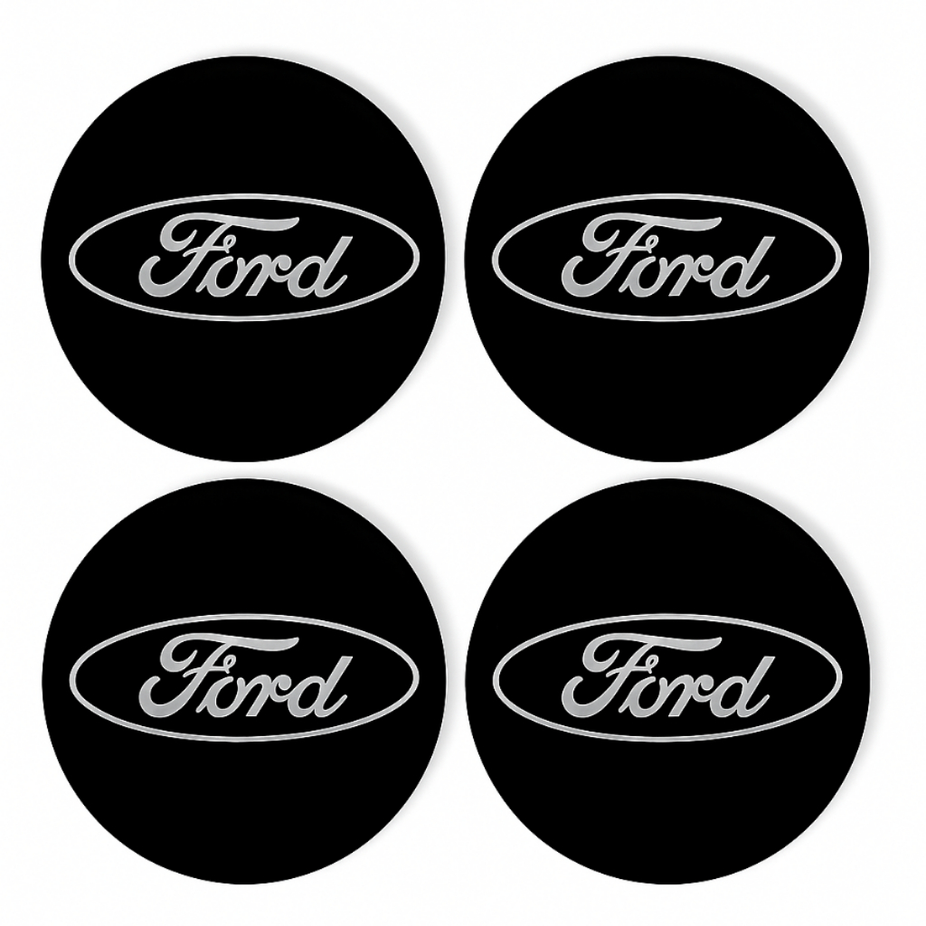 Jogo 4 Peças Emblemas Botons Adesivos Resinados Ford Preto Carro Calotas e Rodas 48mm em Oferta na Shopee