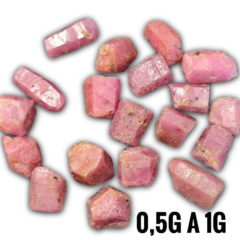 Rubi Natural Bruto Pedra Preciosa Autêntica Para Coleção E Lapidação 0,5g a 1g Valor Unitário