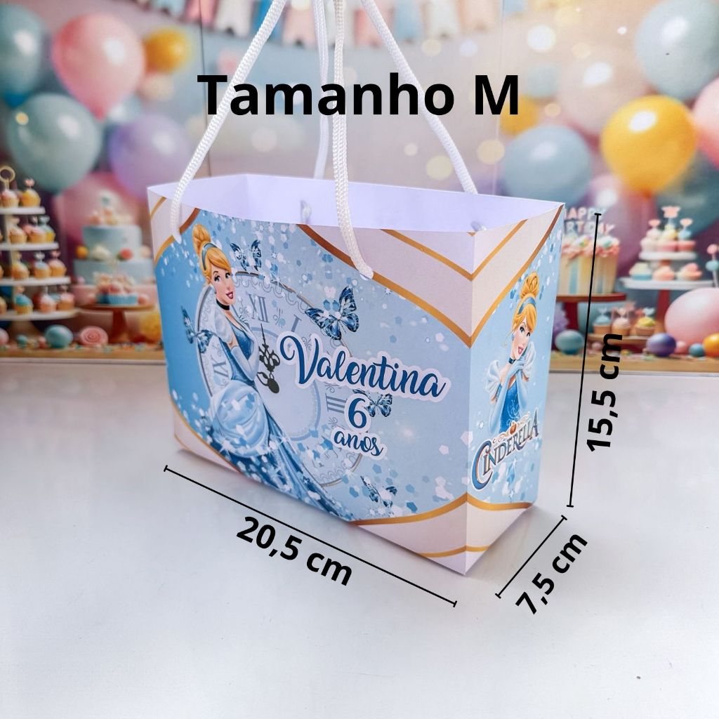 Sacolinha Surpresa personalizada  Cinderela  - Personalizados SACOLAS  Princesa  -  PEGUE E MONTE