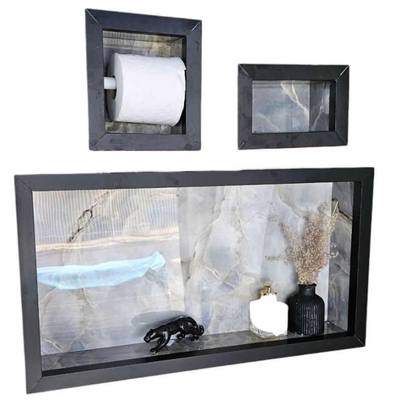 Kit 3 ITENS Nicho banheiro porta shampoo +saboneteira +porta papel higiênico.  Envio imediato