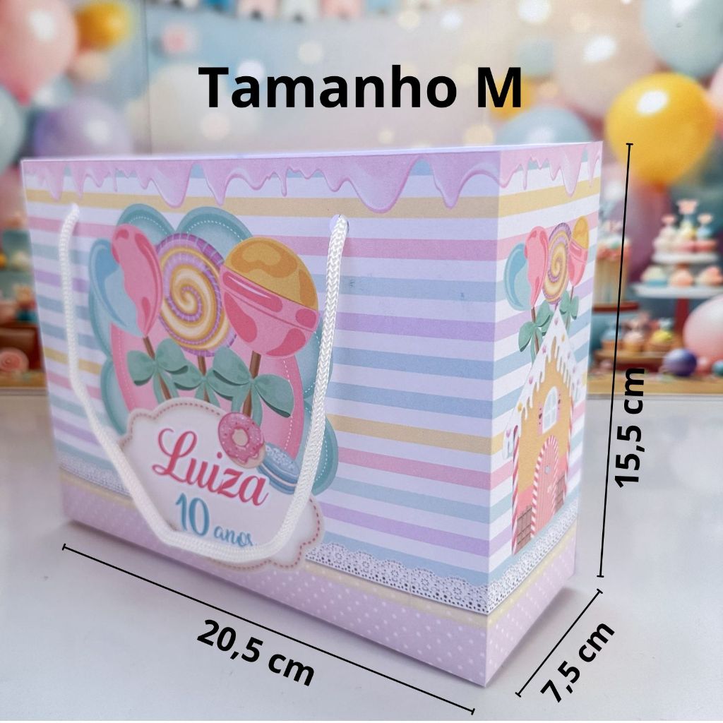 Sacolinha Surpresa personalizada  CONFEITARIA - Personalizados SACOLAS DOCERIA -  PEGUE E MONTE