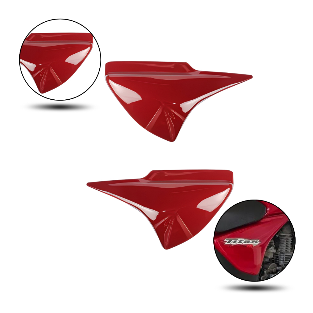 Tampa Lateral Titan 150 Vermelho Guarau Modelo Original 2006/2008 KS, ES e ESD (Par) em Oferta na Shopee