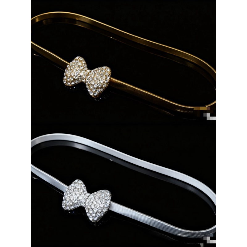 Cinto feminino versátil em couro com borboleta, corrente de cintura elástica de metal moderna. em Oferta na Shopee