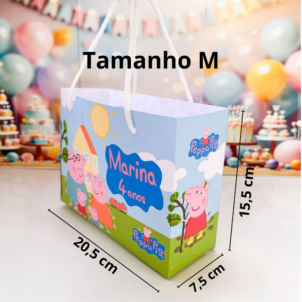 Sacolinha Surpresa personalizada  PEPPA PIG - Personalizados SACOLAS  PEPA PIG  -  PEGUE E MONTE