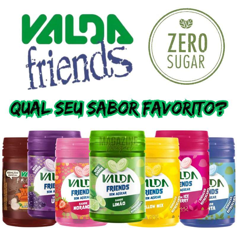 Pastilhas Valda Friends Sem Açucar (Unidade) Pote C/ 50g