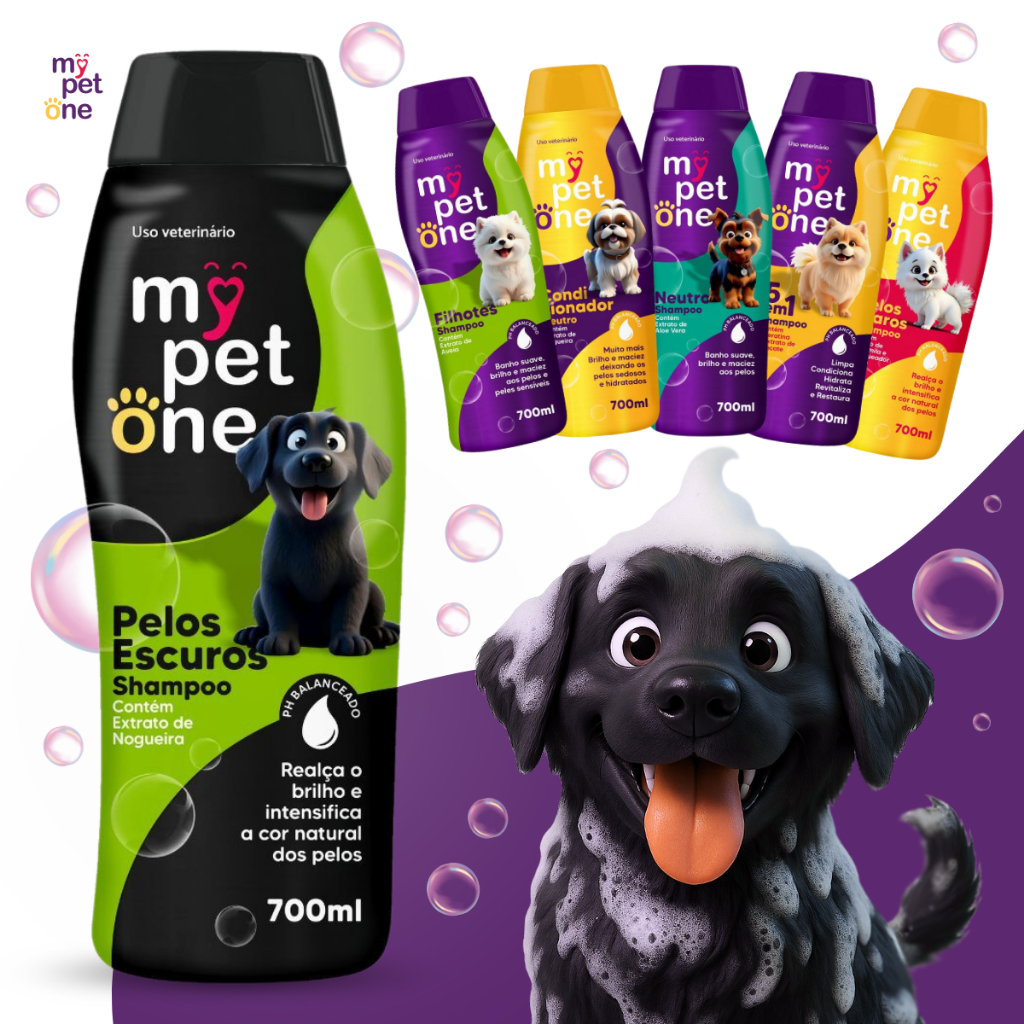 Shampoo Premium 700 mL Pêlos Escuros Mypetone Cães e Gatos