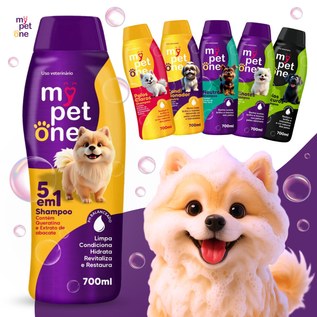 Shampoo Premium 700 mL 5 em 1 Para Cães e Gatos Mypetone em Oferta na Shopee