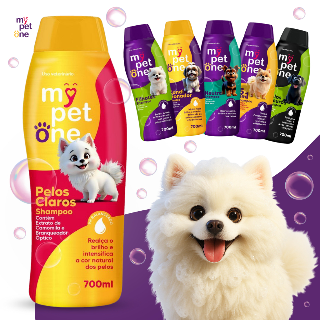 Shampoo Premium Pêlos Claros 700mL Mypetone Cães e Gatos em Oferta na Shopee
