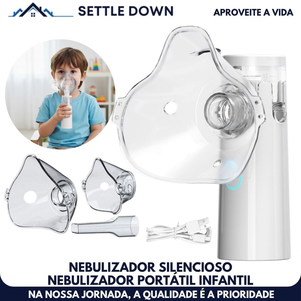 Nebulizador Infantil Máquina Nebulizadora Portátil Inalador Nebulizador Adulto Infantil Silencioso