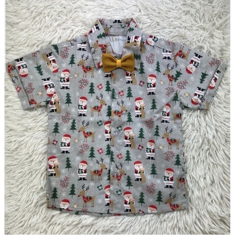camisa social natal tam 1.2 anos e 3.4 anos