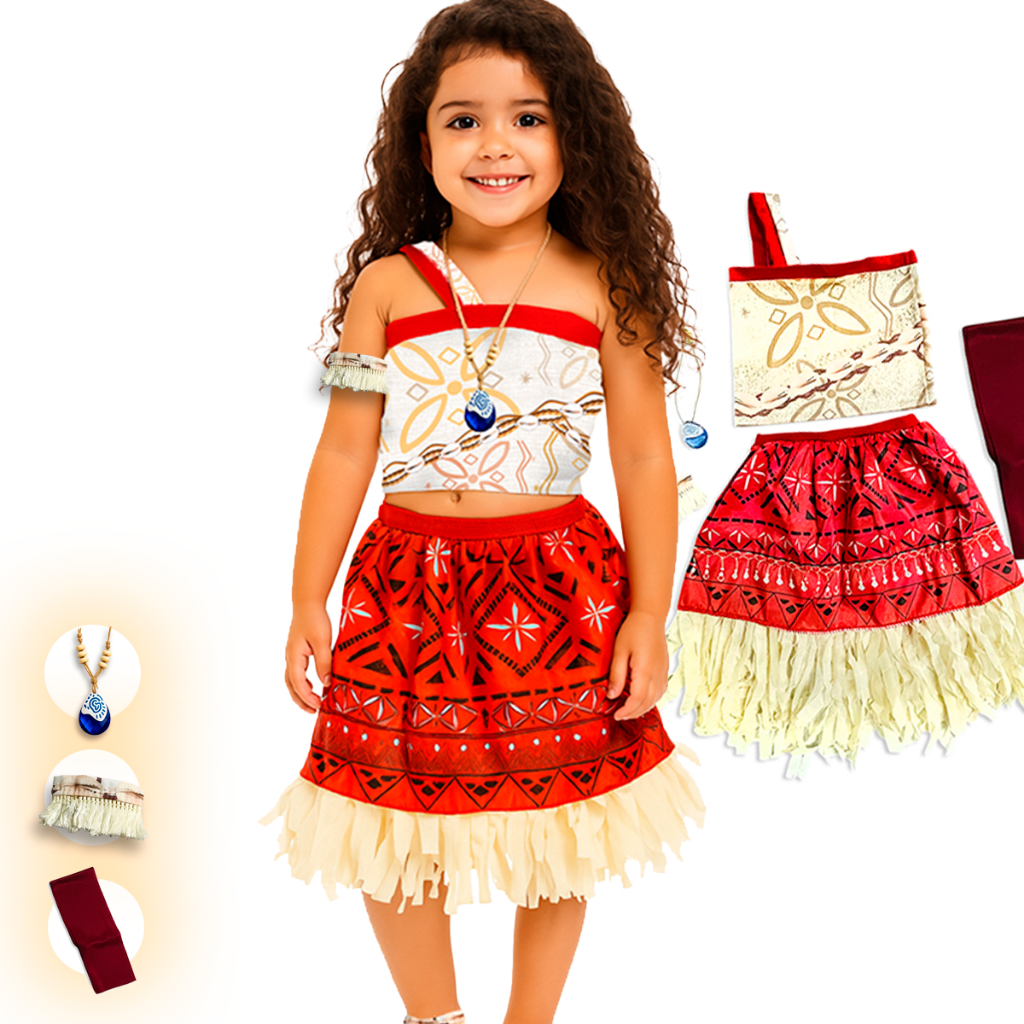 Fantasia Moana Infantil Menina para festa e Carnaval Envio Imediato