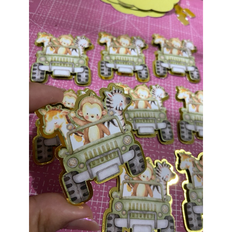 15 apliques tag SAFARI- FAZEMOS QUALQUER TEMA | aplique tubete, lembrancinhas, topper , Tag , aplique 3D