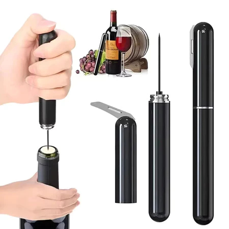 Saca Rolhas Pneumático Abridor Vinho Bomba Ar Pressurizador Agulha Extra Extrai Rolha Fácil Rápido